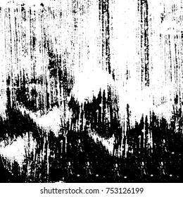 Vector black and white grunge background. Abstract monochrome pattern of stains, cracks, scratches print posters and design. Vintage elements and old texture of the ink