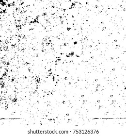 Vector black and white grunge background. Abstract monochrome pattern of stains, cracks, scratches print posters and design. Vintage elements and old texture of the ink