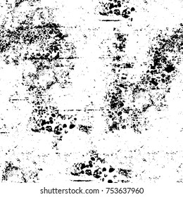 Vector black and white grunge background. Abstract monochrome pattern of stains, cracks, scratches print posters and design. Vintage elements and old texture of the ink