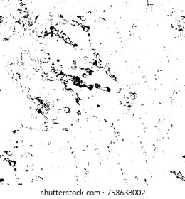 Vector black and white grunge background. Abstract monochrome pattern of stains, cracks, scratches print posters and design. Vintage elements and old texture of the ink
