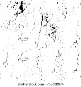 Vector black and white grunge background. Abstract monochrome pattern of stains, cracks, scratches print posters and design. Vintage elements and old texture of the ink