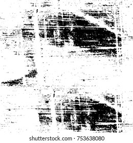 Vector black and white grunge background. Abstract monochrome pattern of stains, cracks, scratches print posters and design. Vintage elements and old texture of the ink