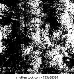Vector black and white grunge background. Abstract monochrome pattern of stains, cracks, scratches print posters and design. Vintage elements and old texture of the ink