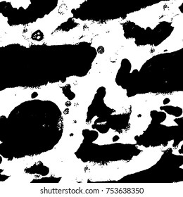 Vector black and white grunge background. Abstract monochrome pattern of stains, cracks, scratches print posters and design. Vintage elements and old texture of the ink