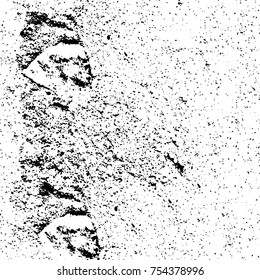 Vector black and white grunge background. Abstract monochrome pattern of stains, cracks, scratches print posters and design. Vintage elements and old texture of the ink
