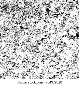 Vector black and white grunge background. Abstract monochrome pattern of stains, cracks, scratches print posters and design. Vintage elements and old texture of the ink