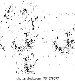 Vector black and white grunge background. Abstract monochrome pattern of stains, cracks, scratches print posters and design. Vintage elements and old texture of the ink