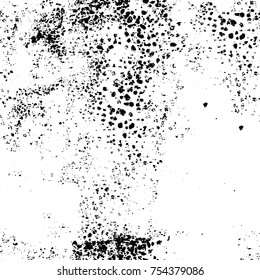 Vector black and white grunge background. Abstract monochrome pattern of stains, cracks, scratches print posters and design. Vintage elements and old texture of the ink