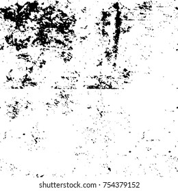 Vector black and white grunge background. Abstract monochrome pattern of stains, cracks, scratches print posters and design. Vintage elements and old texture of the ink