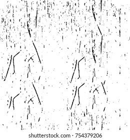 Vector black and white grunge background. Abstract monochrome pattern of stains, cracks, scratches print posters and design. Vintage elements and old texture of the ink