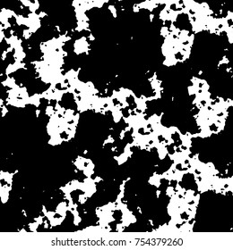 Vector black and white grunge background. Abstract monochrome pattern of stains, cracks, scratches print posters and design. Vintage elements and old texture of the ink