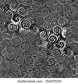 Vector black and white grunge background. Abstract monochrome pattern of stains, cracks, scratches print posters and design. Vintage elements and old texture of the ink