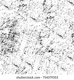 Vector black and white grunge background. Abstract monochrome pattern of stains, cracks, scratches print posters and design. Vintage elements and old texture of the ink