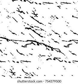 Vector black and white grunge background. Abstract monochrome pattern of stains, cracks, scratches print posters and design. Vintage elements and old texture of the ink