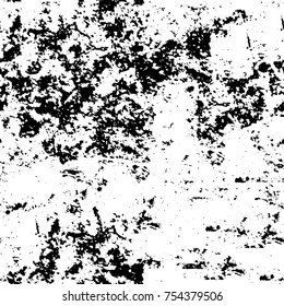 Vector black and white grunge background. Abstract monochrome pattern of stains, cracks, scratches print posters and design. Vintage elements and old texture of the ink