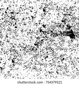 Vector black and white grunge background. Abstract monochrome pattern of stains, cracks, scratches print posters and design. Vintage elements and old texture of the ink