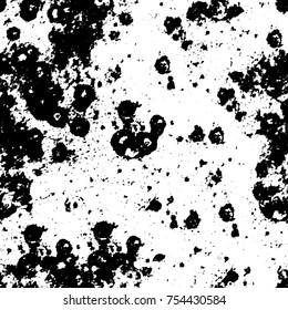 Vector black and white grunge background. Abstract monochrome pattern of stains, cracks, scratches print posters and design. Vintage elements and old texture of the ink