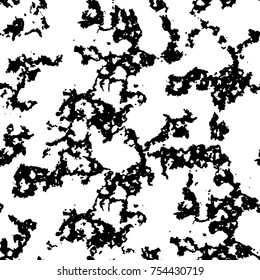 Vector black and white grunge background. Abstract monochrome pattern of stains, cracks, scratches print posters and design. Vintage elements and old texture of the ink