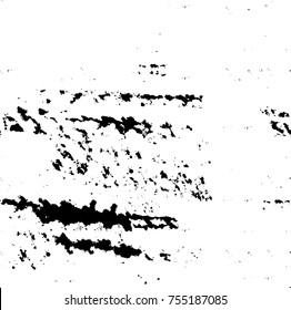 Vector black and white grunge background. Abstract monochrome pattern of stains, cracks, scratches print posters and design. Vintage elements and old texture of the ink