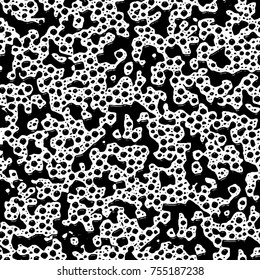Vector black and white grunge background. Abstract monochrome pattern of stains, cracks, scratches print posters and design. Vintage elements and old texture of the ink