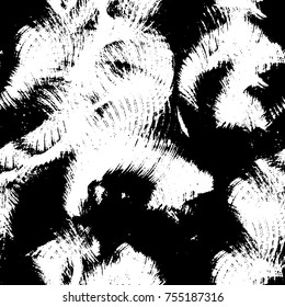 Vector black and white grunge background. Abstract monochrome pattern of stains, cracks, scratches print posters and design. Vintage elements and old texture of the ink