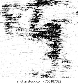 Vector black and white grunge background. Abstract monochrome pattern of stains, cracks, scratches print posters and design. Vintage elements and old texture of the ink