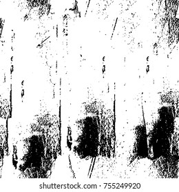 Vector black and white grunge background. Abstract monochrome pattern of stains, cracks, scratches print posters and design. Vintage elements and old texture of the ink