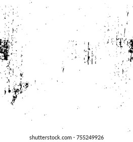Vector black and white grunge background. Abstract monochrome pattern of stains, cracks, scratches print posters and design. Vintage elements and old texture of the ink