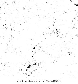 Vector black and white grunge background. Abstract monochrome pattern of stains, cracks, scratches print posters and design. Vintage elements and old texture of the ink