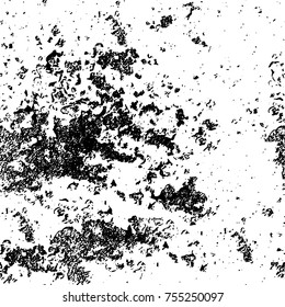 Vector black and white grunge background. Abstract monochrome pattern of stains, cracks, scratches print posters and design. Vintage elements and old texture of the ink