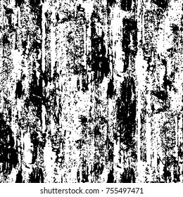 Vector black and white grunge background. Abstract monochrome pattern of stains, cracks, scratches print posters and design. Vintage elements and old texture of the ink