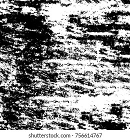 Vector black and white grunge background. Abstract monochrome pattern of stains, cracks, scratches print posters and design. Vintage elements and old texture of the ink