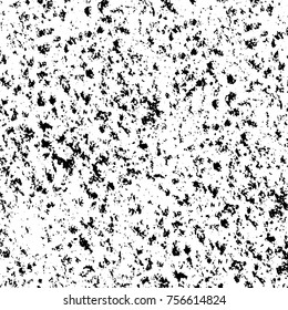 Vector black and white grunge background. Abstract monochrome pattern of stains, cracks, scratches print posters and design. Vintage elements and old texture of the ink
