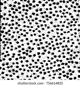 Vector black and white grunge background. Abstract monochrome pattern of stains, cracks, scratches print posters and design. Vintage elements and old texture of the ink