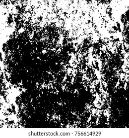 Vector black and white grunge background. Abstract monochrome pattern of stains, cracks, scratches print posters and design. Vintage elements and old texture of the ink