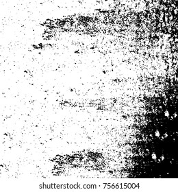 Vector black and white grunge background. Abstract monochrome pattern of stains, cracks, scratches print posters and design. Vintage elements and old texture of the ink
