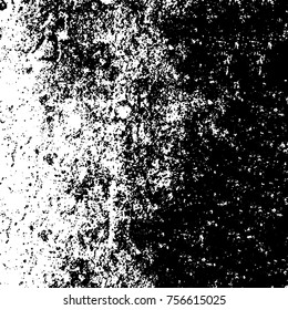 Vector black and white grunge background. Abstract monochrome pattern of stains, cracks, scratches print posters and design. Vintage elements and old texture of the ink