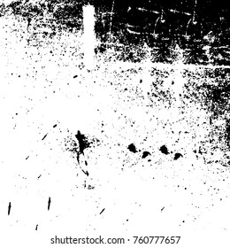 Vector black and white grunge background. Abstract monochrome pattern of stains, cracks, scratches print posters and design. Vintage elements and old texture of the ink