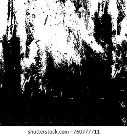 Vector black and white grunge background. Abstract monochrome pattern of stains, cracks, scratches print posters and design. Vintage elements and old texture of the ink