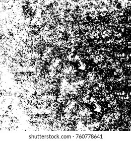 Vector black and white grunge background. Abstract monochrome pattern of stains, cracks, scratches print posters and design. Vintage elements and old texture of the ink