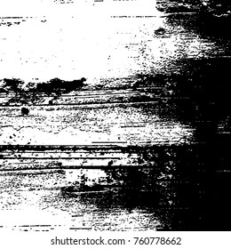 Vector black and white grunge background. Abstract monochrome pattern of stains, cracks, scratches print posters and design. Vintage elements and old texture of the ink