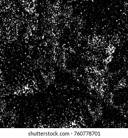 Vector black and white grunge background. Abstract monochrome pattern of stains, cracks, scratches print posters and design. Vintage elements and old texture of the ink