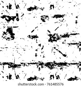 Vector black and white grunge background. Abstract monochrome pattern of stains, cracks, scratches print posters and design. Vintage elements and old texture of the ink