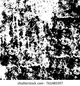Vector black and white grunge background. Abstract monochrome pattern of stains, cracks, scratches print posters and design. Vintage elements and old texture of the ink