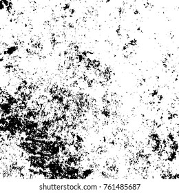 Vector black and white grunge background. Abstract monochrome pattern of stains, cracks, scratches print posters and design. Vintage elements and old texture of the ink