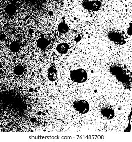 Vector black and white grunge background. Abstract monochrome pattern of stains, cracks, scratches print posters and design. Vintage elements and old texture of the ink