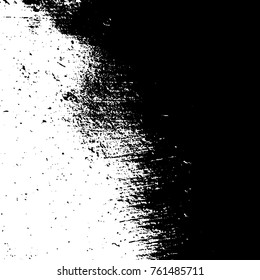 Vector black and white grunge background. Abstract monochrome pattern of stains, cracks, scratches print posters and design. Vintage elements and old texture of the ink