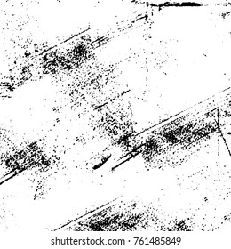 Vector black and white grunge background. Abstract monochrome pattern of stains, cracks, scratches print posters and design. Vintage elements and old texture of the ink