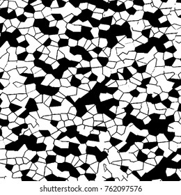 Vector black and white grunge background. Abstract monochrome pattern of stains, cracks, scratches print posters and design. Vintage elements and old texture of the ink