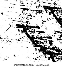Vector black and white grunge background. Abstract monochrome pattern of stains, cracks, scratches print posters and design. Vintage elements and old texture of the ink